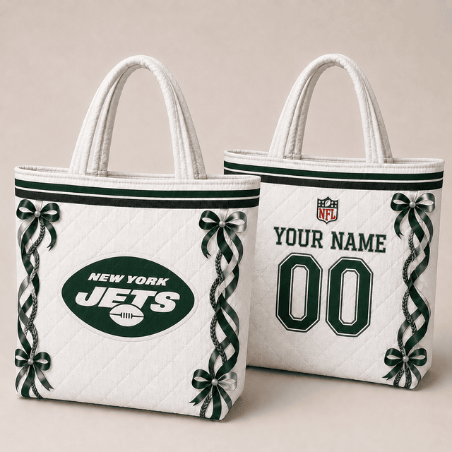 SPECIAL EDITION - NEW CUSTOMIZED NFL25 NYJ NEW YORK JETS QUILTED TOTE BAG