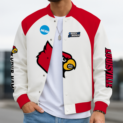 LIMITED EDITION - NEW CUSTOMIZED NCAA MAM25 ULC LOUISVILLE CARDINALS BASEBALL JACKET, SATIN VARSITY JACKET