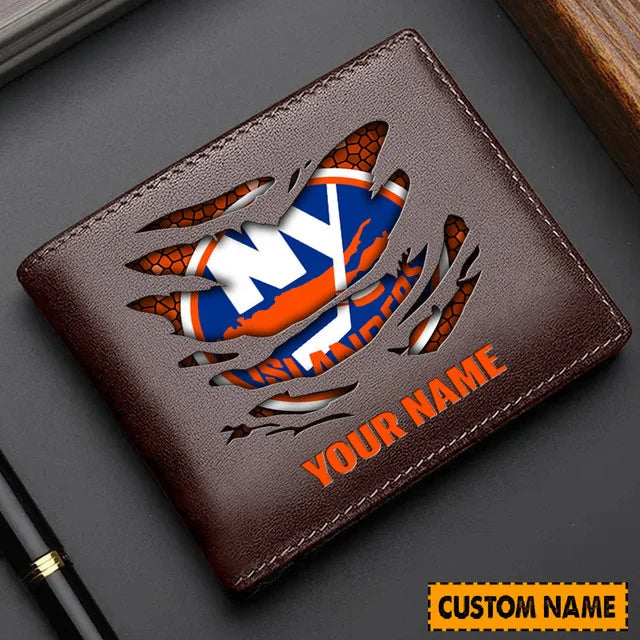 LIMITED EDITION - NEW CUSTOMIZED NHL25 NYI NEW YORK ISLANDERS LEATHER WALLET