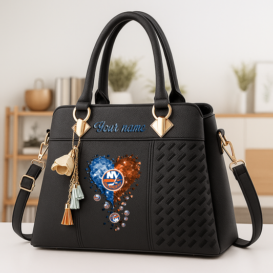 LIMITED EDITION - NEW CUSTOMIZED NHL25 NYI NEW YORK ISLANDERS ZIP HANDBAG MULTICOLOR