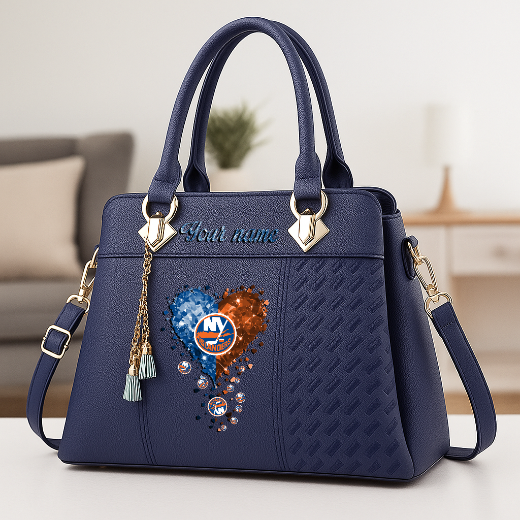 LIMITED EDITION - NEW CUSTOMIZED NHL25 NYI NEW YORK ISLANDERS ZIP HANDBAG MULTICOLOR