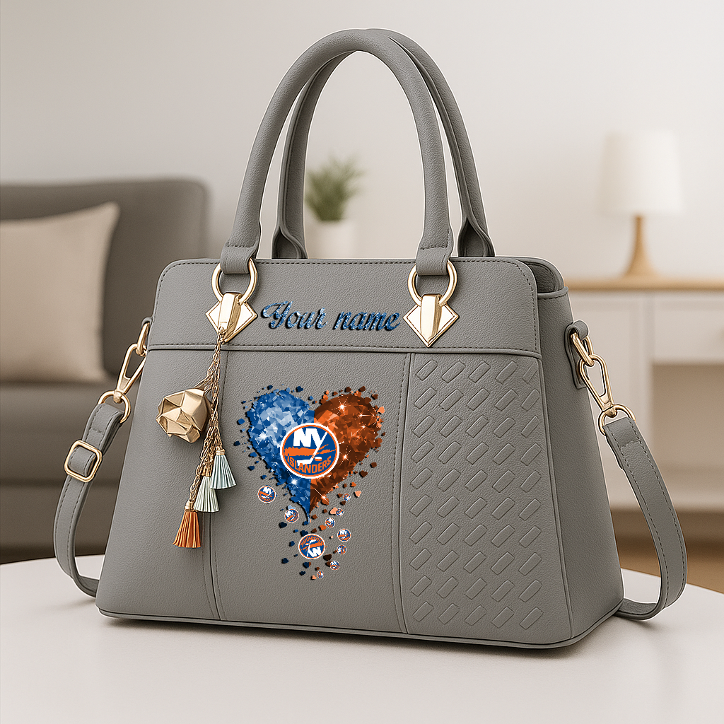 LIMITED EDITION - NEW CUSTOMIZED NHL25 NYI NEW YORK ISLANDERS ZIP HANDBAG MULTICOLOR