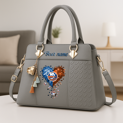 LIMITED EDITION - NEW CUSTOMIZED NHL25 NYI NEW YORK ISLANDERS ZIP HANDBAG MULTICOLOR