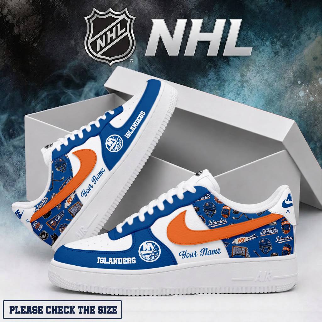 LIMITED EDITION - NEW CUSTOMIZED NHL25 NYI NEW YORK ISLANDERS AF1 SHOES
