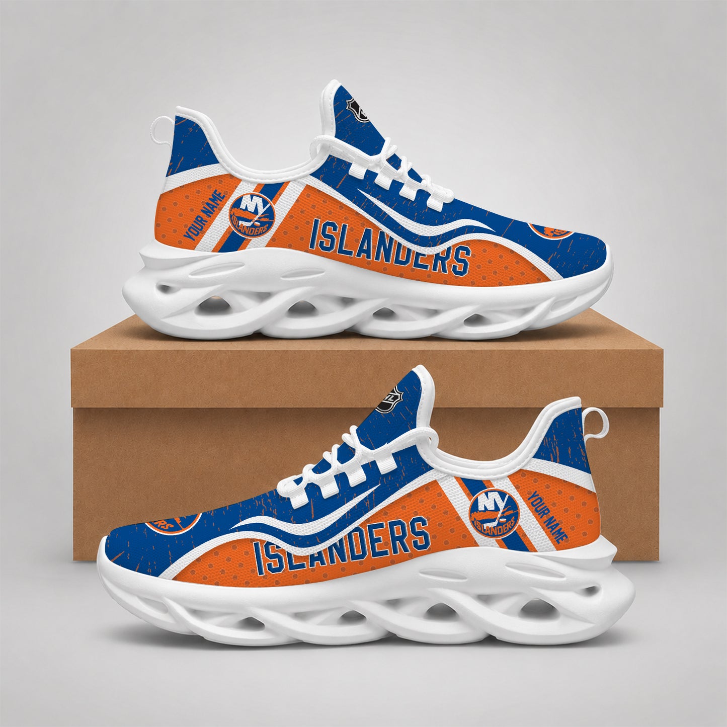 VIRAL EDITION - NEW CUSTOMIZED NHL25 NYI NEW YORK ISLANDERS CLUNKY SNEAKERS