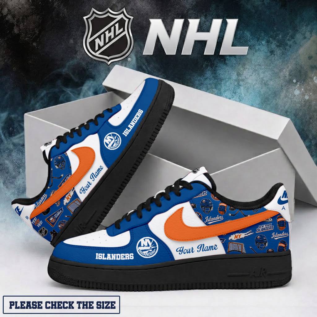 LIMITED EDITION - NEW CUSTOMIZED NHL25 NYI NEW YORK ISLANDERS AF1 SHOES