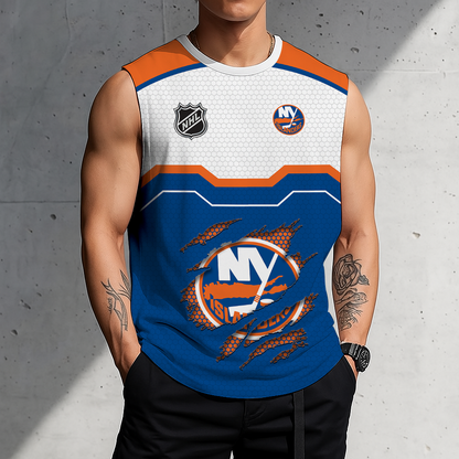 SPECIAL EDITION - NEW CUSTOMIZED NHL25 NYI NEW YORK ISLANDERS MEN'S GYM SHIRT