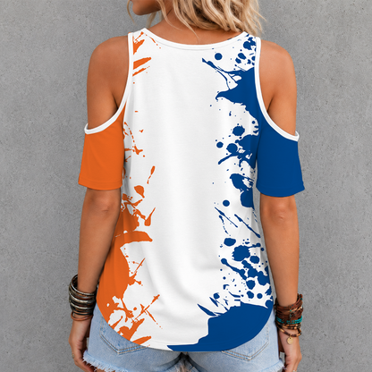 [SUPER SALE] NEW CUSTOMIZED NHL25 NYI NEW YORK ISLANDERS CRISS CROSS V-NECK TOP