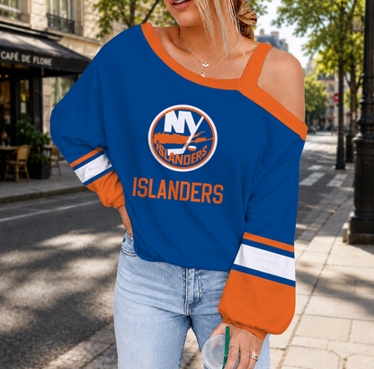 EXCLUSIVE EDITION - NEW CUSTOMIZED NHL25 NYI NEW YORK ISLANDERS DROP SHOULDER SWEATSHIRT
