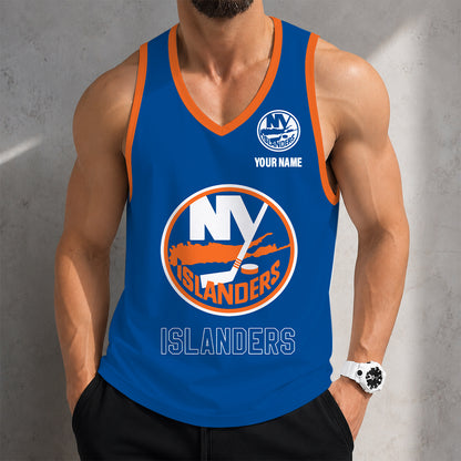 LIMITED EDITION - NEW CUSTOMIZED NHL25 NYI NEW YORK ISLANDERS MEN'S TANK TOP