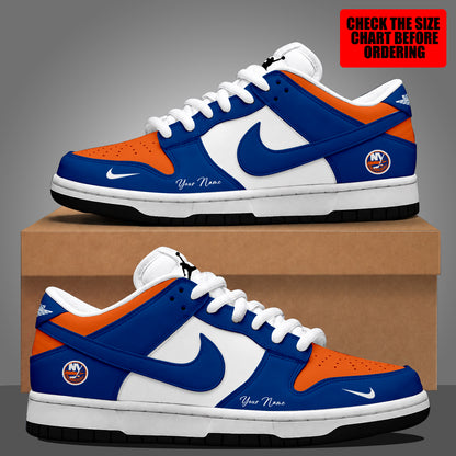 [SUPER SALE] NEW CUSTOMIZED NHL25 NYI NEW YORK ISLANDERS DUNK LOW SHOES