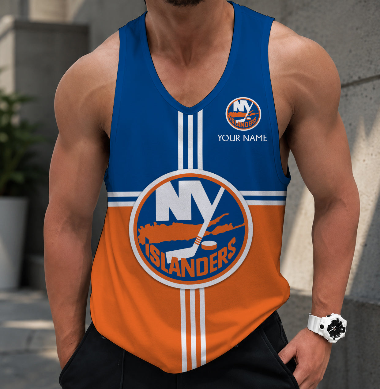 LIMITED EDITION - NEW CUSTOMIZED NHL25 NYI NEW YORK ISLANDERS MEN'S TANK TOP
