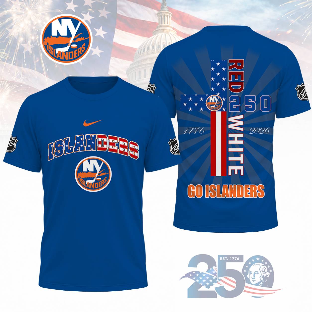 LIMITED EDITION - NEW CUSTOMIZED NHL25 NYI NEW YORK ISLANDERS T-SHIRT, POLO SHIRT, ZIP POLO SHIRT, SWEATSHIRT, HOODIE & ZIP HOODIE
