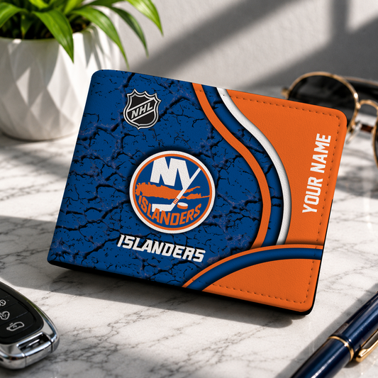 FINAL CLEARANCE - NEW CUSTOMIZED NHL25 NYI NEW YORK ISLANDERS LEATHER WALLET
