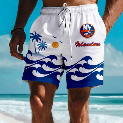 LIMITED EDITION - NEW CUSTOMIZED NHL25 NYI NEW YORK ISLANDERS SHORT PANTS