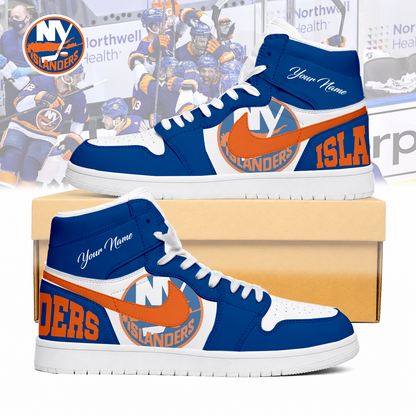 LIMITED EDITION - NEW CUSTOMIZED NHL25 NYI NEW YORK ISLANDERS AIR JORDAN SNEAKERS