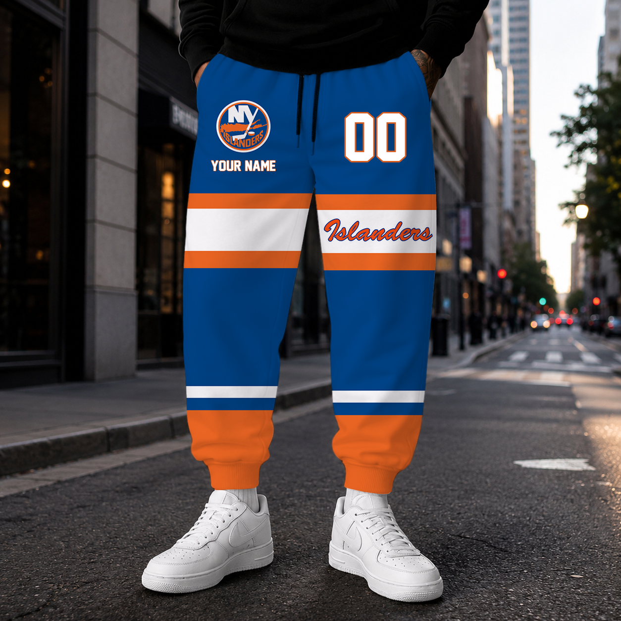 VIRAL EDITION - NEW CUSTOMIZED NHL25 NYI NEW YORK ISLANDERS SWEATPANTS