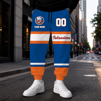 VIRAL EDITION - NEW CUSTOMIZED NHL25 NYI NEW YORK ISLANDERS SWEATPANTS