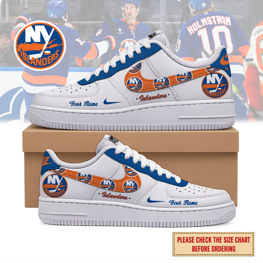 EXCLUSIVE EDITION - NEW CUSTOMIZED NHL25 NYI NEW YORK ISLANDERS AF1 SHOES