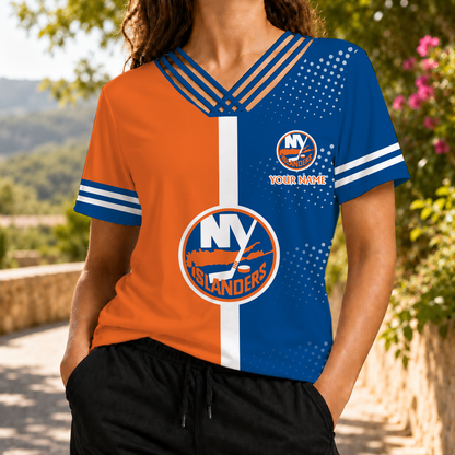 ELITE EDITION - NEW CUSTOMIZED NHL25 NYI NEW YORK ISLANDERS V-NECK SHIRT