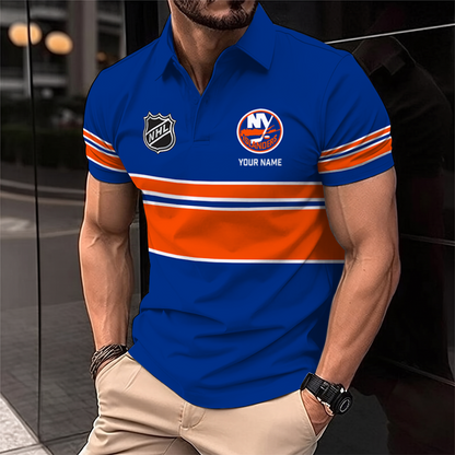 [SUPER SALE] NEW CUSTOMIZED NHL25 NYI NEW YORK ISLANDERS POLO SHIRT
