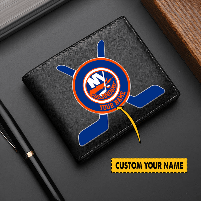 LIMITED EDITION - NEW CUSTOMIZED NHL25 NYI NEW YORK ISLANDERS LEATHER WALLET