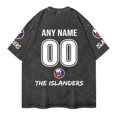 [SUPER SALE] NEW CUSTOMIZED NHL25 NYI NEW YORK ISLANDERS MULTICOLOR WASHED TEE