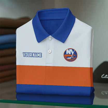 [SUPER SALE] NEW CUSTOMIZED NHL25 NYI NEW YORK ISLANDERS POLO SHIRT