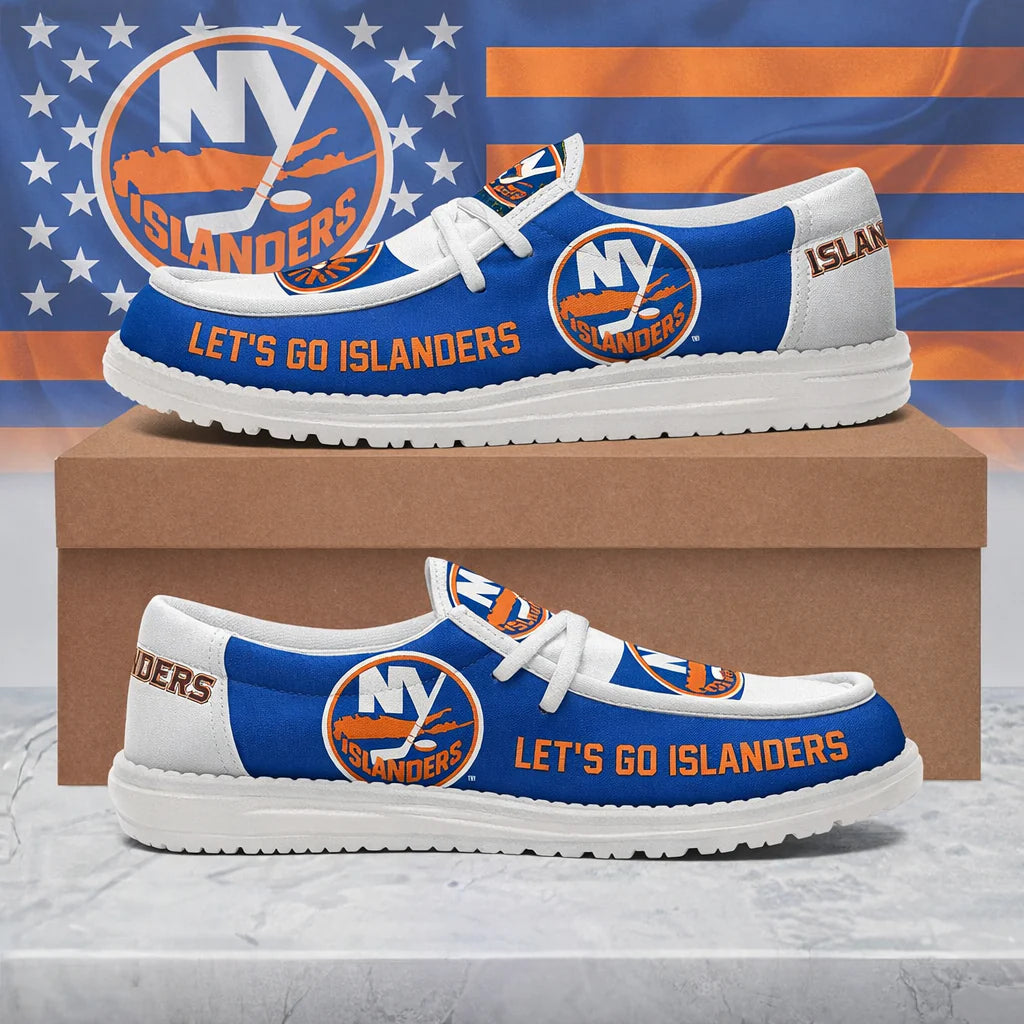 LIMITED EDITION - NEW CUSTOMIZED NHL25 NYI NEW YORK ISLANDERS LOAFER SHOES