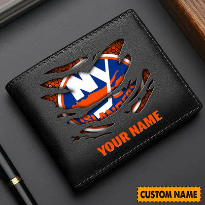 LIMITED EDITION - NEW CUSTOMIZED NHL25 NYI NEW YORK ISLANDERS LEATHER WALLET