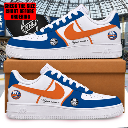 LIMITED EDITION - NEW CUSTOMIZED NHL25 NYI NEW YORK ISLANDERS AF1 SHOES