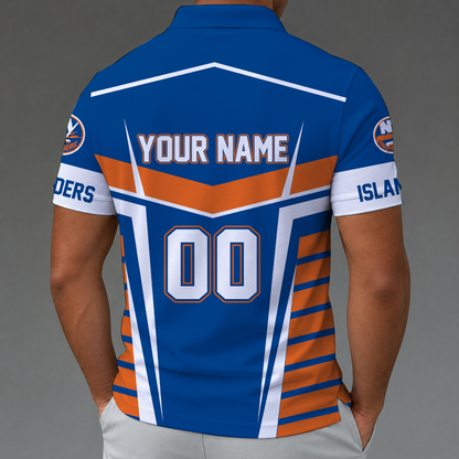 LIMITED EDITION - NEW CUSTOMIZED NHL25 NYI NEW YORK ISLANDERS POLO SHIRT