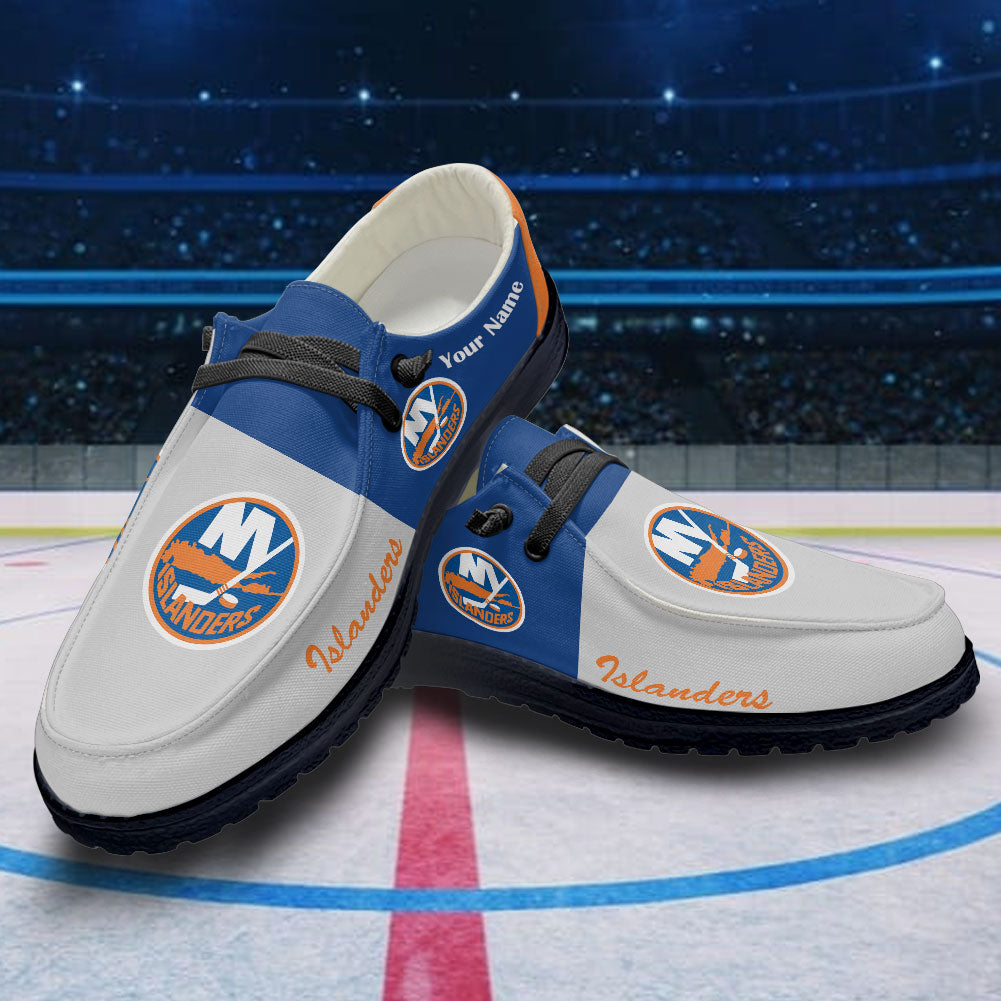 LIMITED EDITION - NEW CUSTOMIZED NHL25 NYI NEW YORK ISLANDERS PREMIUM LOAFER SHOES