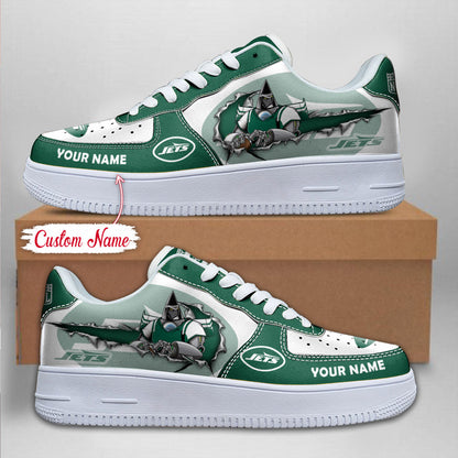 LIMITED EDITION - NEW CUSTOMIZED NFL25 NYJ NEW YORK JETS AF1 SNEAKERS