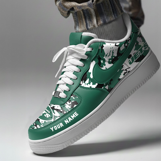LIMITED EDITION - NEW CUSTOMIZED NFL25 NYJ NEW YORK JETS AF1 SNEAKERS