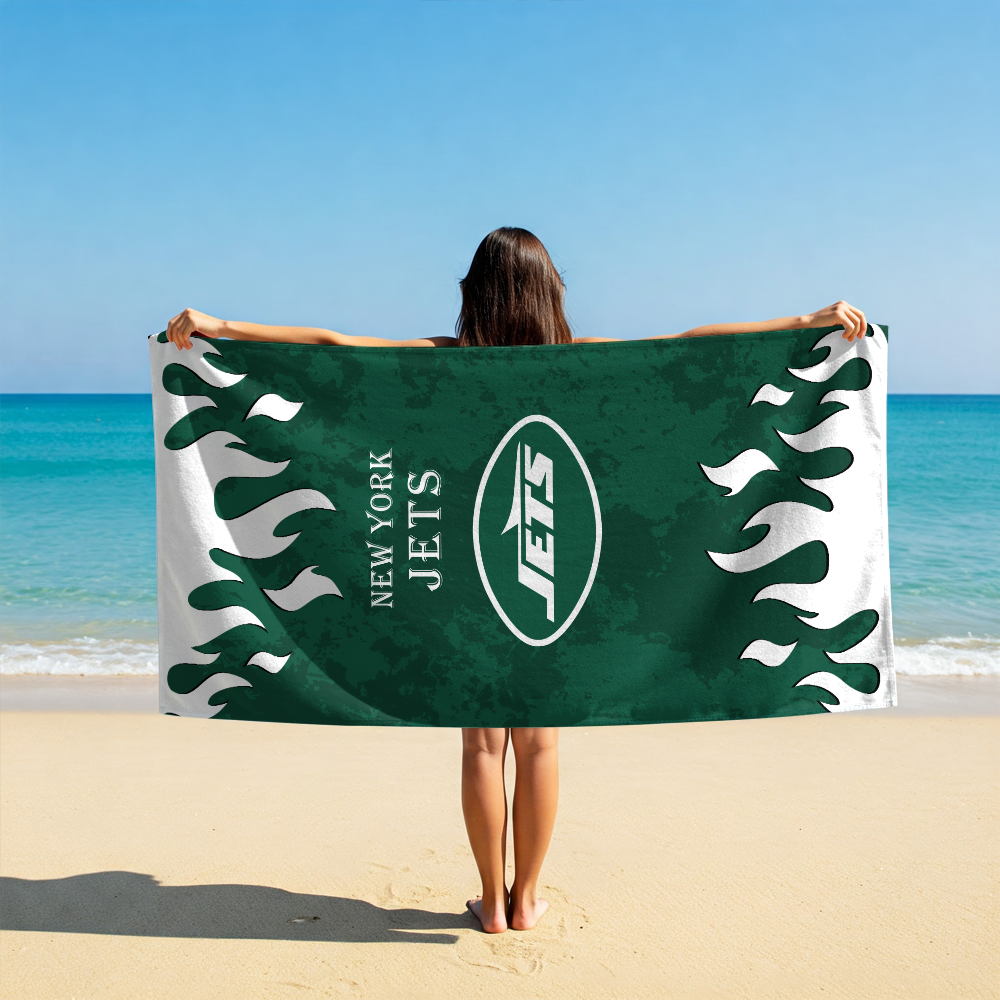 LIMITED EDITION - NEW CUSTOMIZED NFL25 NYJ NEW YORK JETS BEACH TOWEL FOR FAN