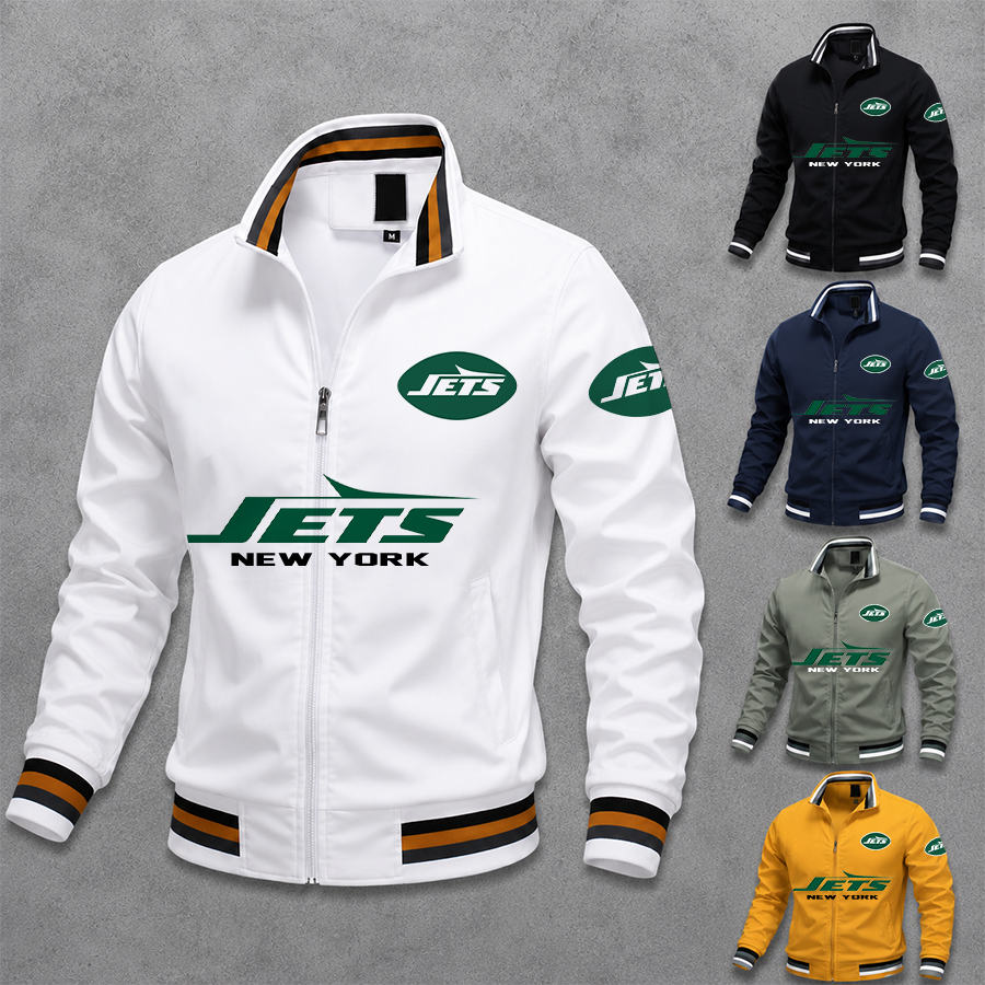 [SPECIAL OFFER] NEW CUSTOMIZED NFL25 NYJ NEW YORK JETS MEN'S CASUAL JACKET