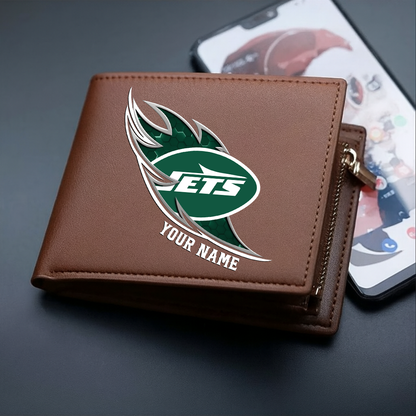 LIMITED EDITION - NEW CUSTOMIZED NFL25 NYJ NEW YORK JETS LEATHER WALLET