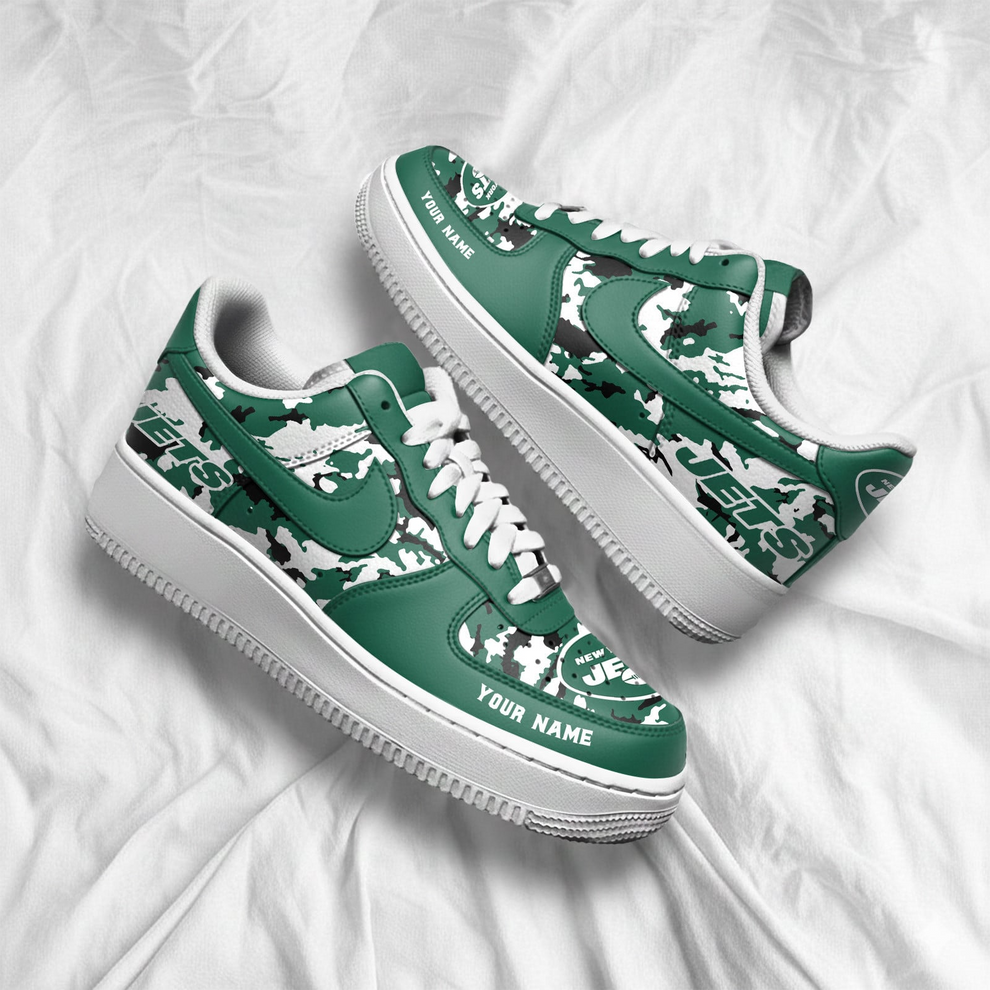 LIMITED EDITION - NEW CUSTOMIZED NFL25 NYJ NEW YORK JETS AF1 SNEAKERS