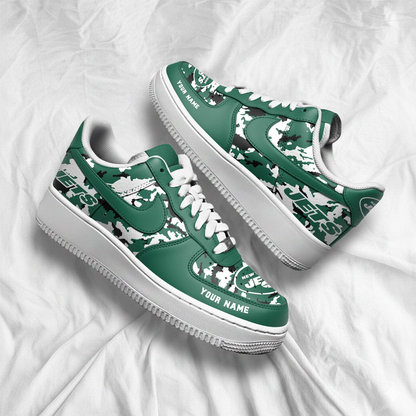LIMITED EDITION - NEW CUSTOMIZED NFL25 NYJ NEW YORK JETS AF1 SNEAKERS