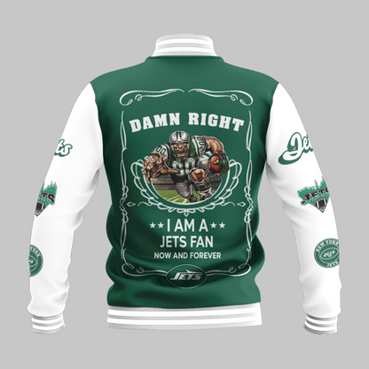 LIMITED EDITION - NEW CUSTOMIZED NFL25 NYJ NEW YORK JETS BASEBALL JACKET