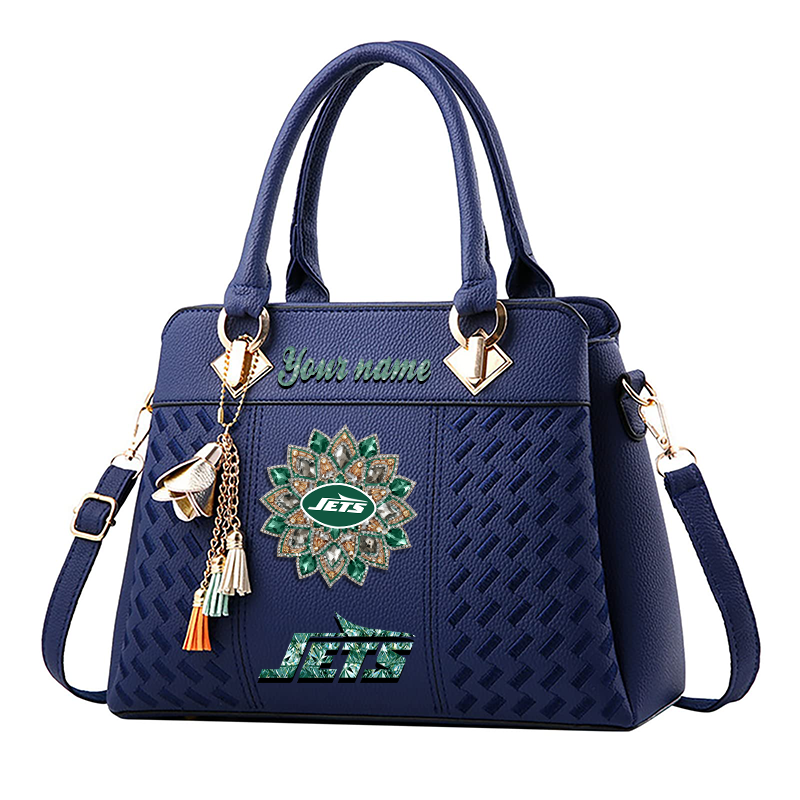 LIMITED EDITION - NEW CUSTOMIZED NFL25 NYJ NEW YORK JETS WOMEN'S ZIP HANDBAG MULTICOLOR
