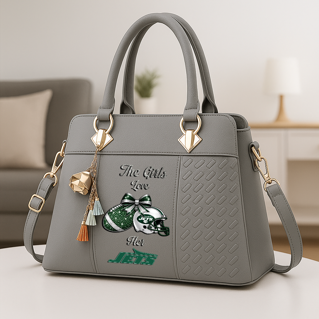 LIMITED EDITION - NEW CUSTOMIZED NFL25 NYJ NEW YORK JETS WOMEN'S ZIP HANDBAG MULTICOLOR