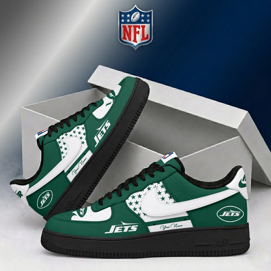 LIMITED EDITION - NEW CUSTOMIZED NFL25 NYJ NEW YORK JETS AF1 SHOES