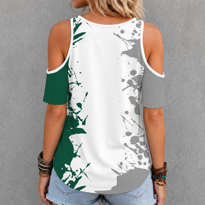 [SPECIAL OFFER] NEW CUSTOMIZED NFL25 NYJ NEW YORK JETS CRISS CROSS V-NECK TOP