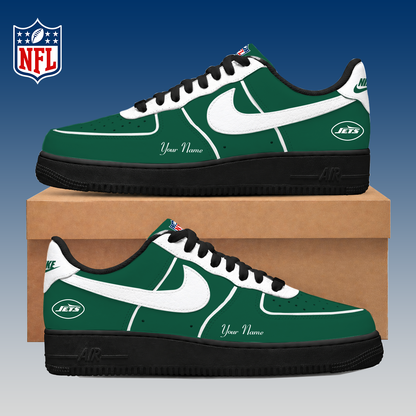 LIMITED EDITION - NEW CUSTOMIZED NFL25 NYJ NEW YORK JETS AF1 SNEAKERS