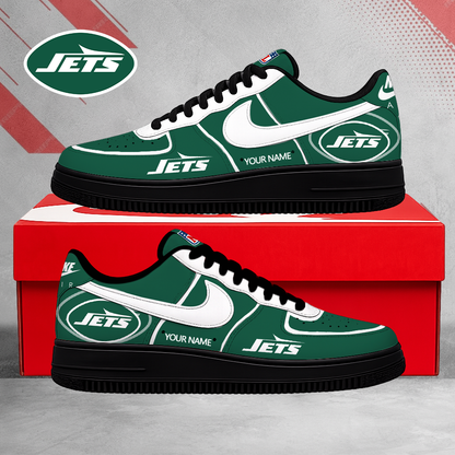 SPECIAL EDITION - NEW CUSTOMIZED NFL25 NYJ NEW YORK JETS AF1 SHOES