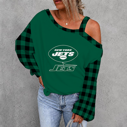 [SPECIAL OFFER] NEW CUSTOMIZED NFL25 NYJ NEW YORK JETS DROP SHOULDER SWEATSHIRT