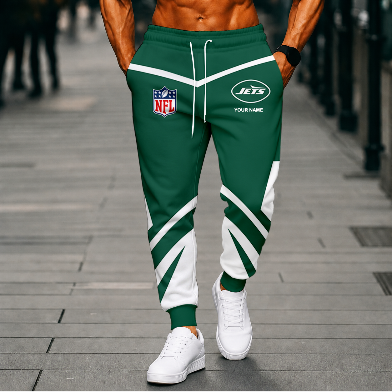 LIMITED EDITION - NEW CUSTOMIZED NFL25 NYJ NEW YORK JETS SWEATPANTS