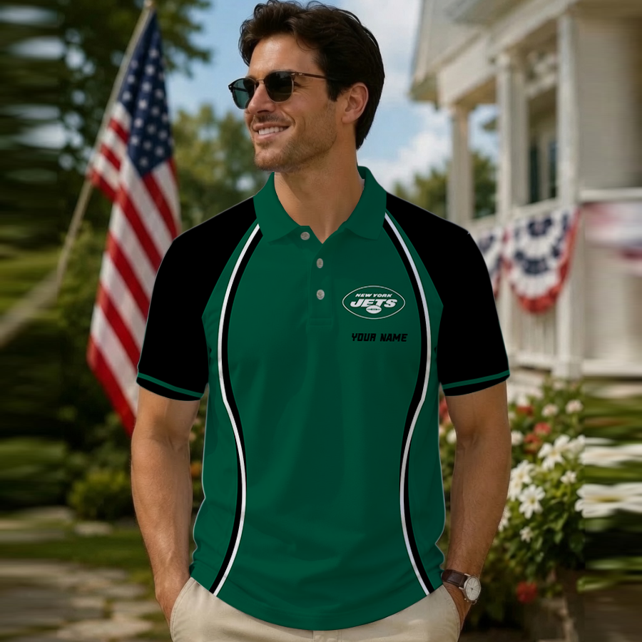 [SPECIAL OFFER] NEW CUSTOMIZED NFL25 NYJ NEW YORK JETS POLO SHIRT
